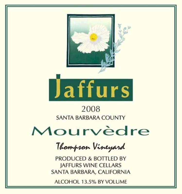 Jaffurs Thompson Vineyard Mourvedre 2008 Front Label