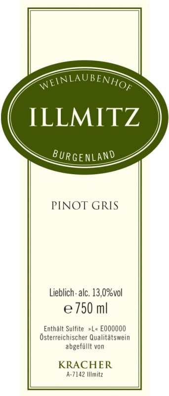 Kracher Illmitz Reserve Pinot Gris 2008 Front Label