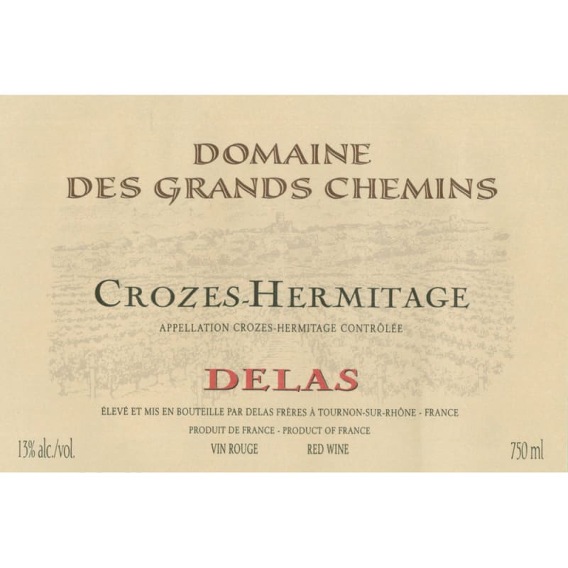 Delas Crozes-Hermitage Domaine des Grands Chemins 2010 Front Label
