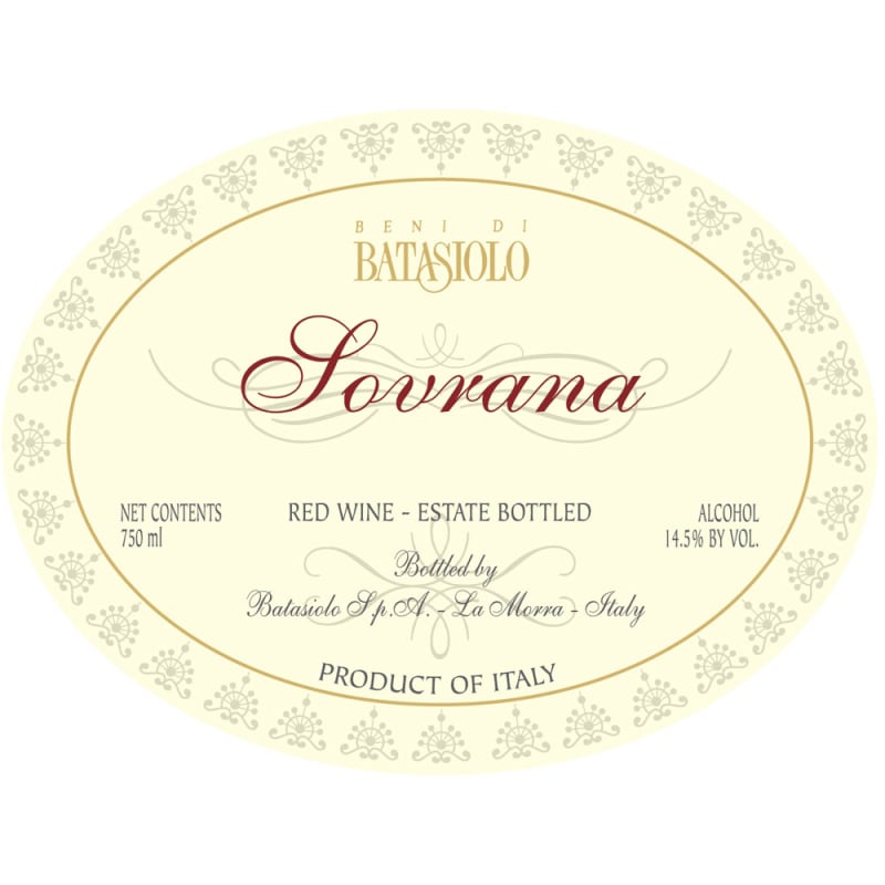 Beni di Batasiolo Barbera d'Alba Sovrana 2011 Front Label