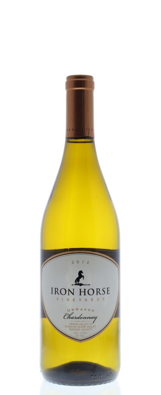Iron Horse Unoaked Chardonnay 2012 Front Bottle Shot