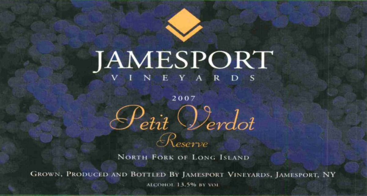 Jamesport Vineyards Reserve Petit Verdot 2007 Front Label