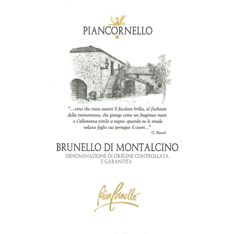 Piancornello Brunello di Montalcino 2009 Front Label