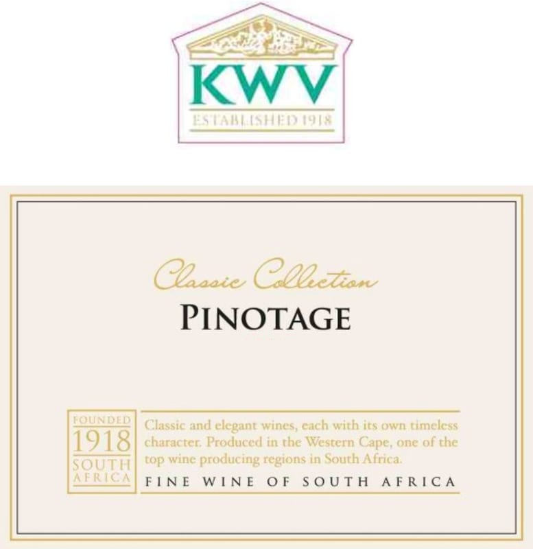 KWV Classic Collection Pinotage 2015 Front Label