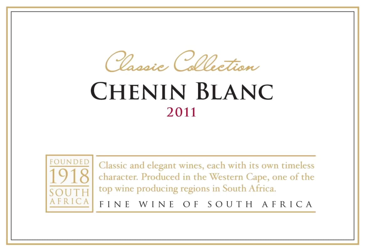 KWV Classic Collection Chenin Blanc 2011 Front Label