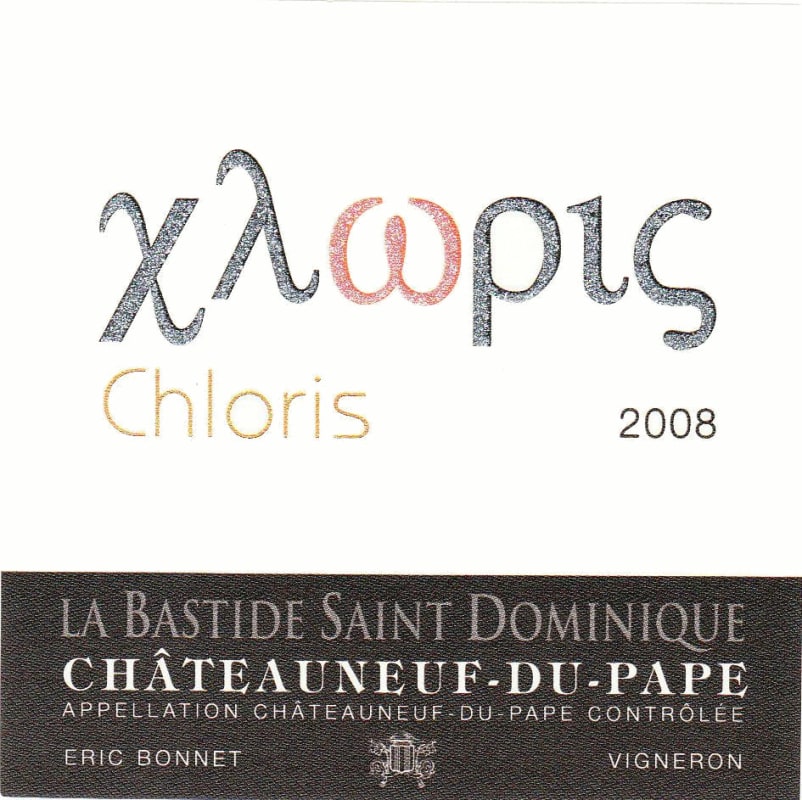 La Bastide Saint Dominique Chateauneuf-du-Pape Chloris 2008 Front Label