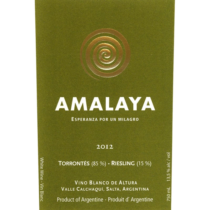 Amalaya Blanco 2012 Front Label