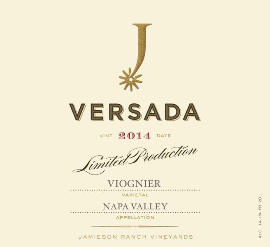Jamieson Ranch Vineyards Versada Viognier 2014 Front Label