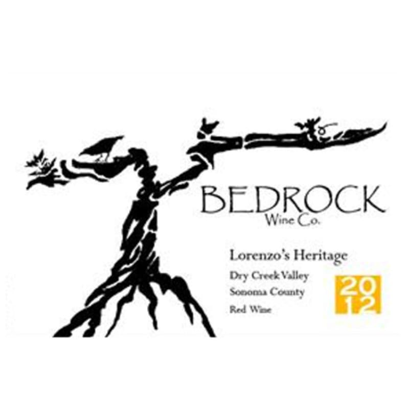 Bedrock Wine Company Lorenzo's Heritage 2012 Front Label