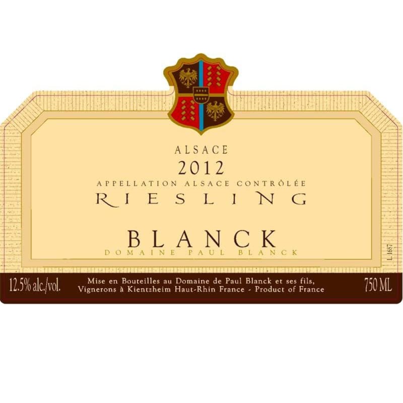 Paul Blanck Et Fils Classique Riesling (375ML half-bottle) 2012 Front Label