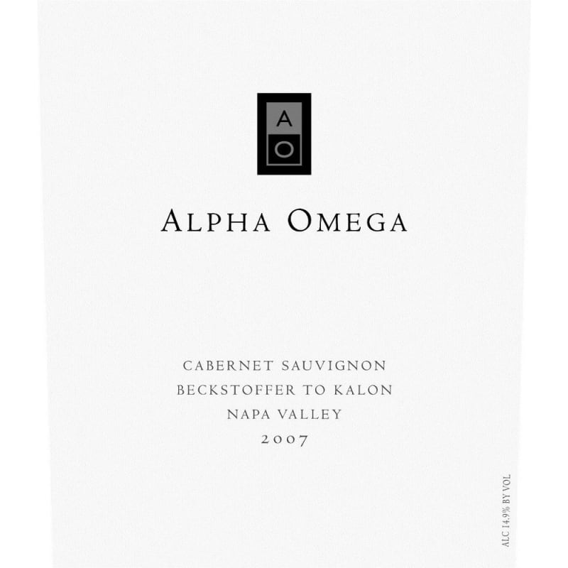 Alpha Omega Napa Valley Cabernet Sauvignon 2007 Front Label