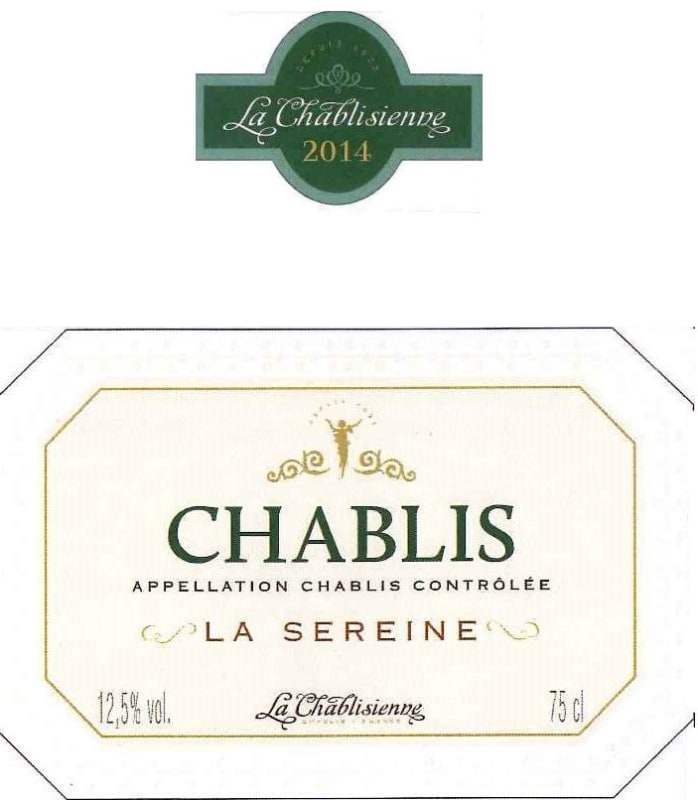 La Chablisienne Chablis La Sereine 2014 Front Label