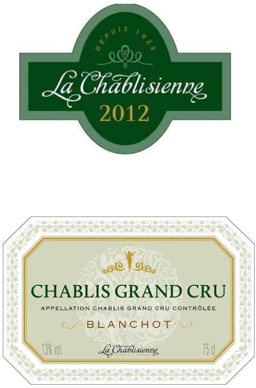 La Chablisienne Chablis Blanchot Grand Cru 2012 Front Label
