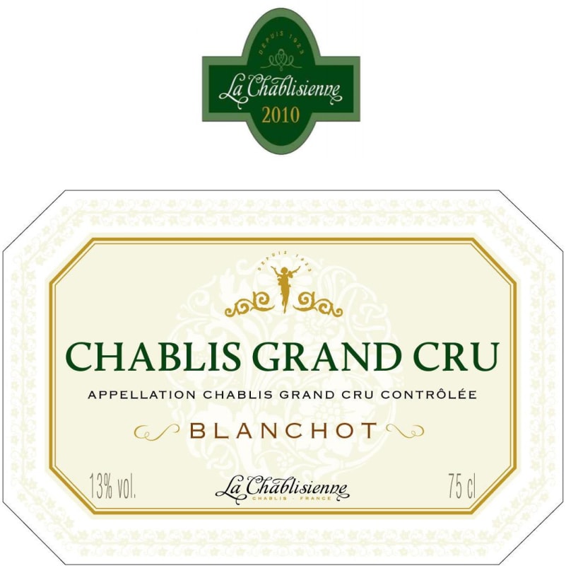 La Chablisienne Chablis Blanchot Grand Cru 2010 Front Label