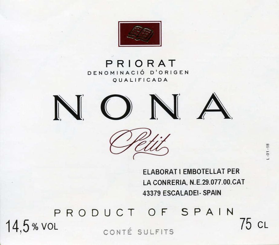 Conreria d'Scala Dei Nona Petit 2014 Front Label