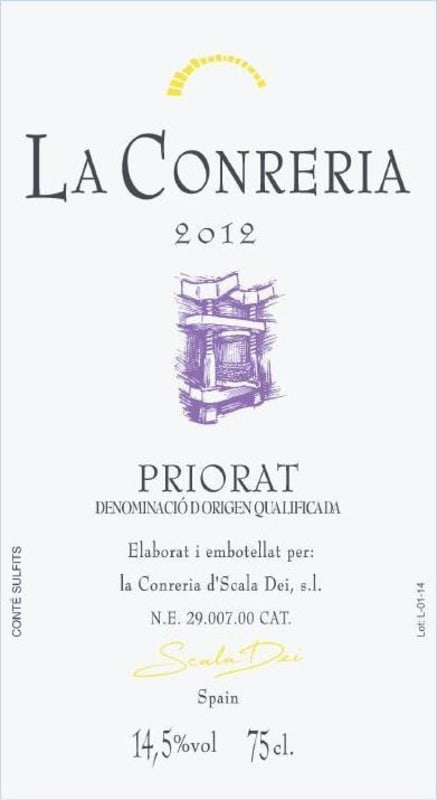 Conreria d'Scala Dei La Conreria Priorat 2012 Front Label