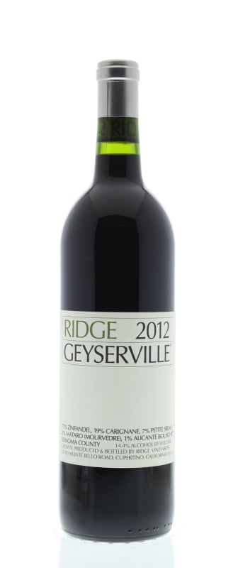 Ridge Geyserville 2012 Front Bottle Shot