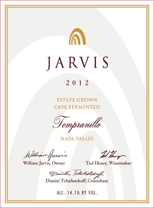 Jarvis Estate Grown Cave Fermented Tempranillo 2012 Front Label