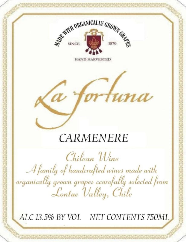 La Fortuna Carmenere 2012 Front Label