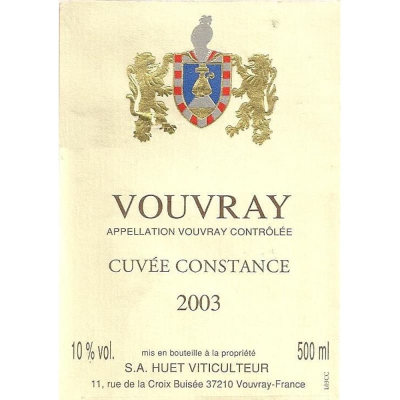 Domaine Huet Cuvee Constance 2003 Front Label