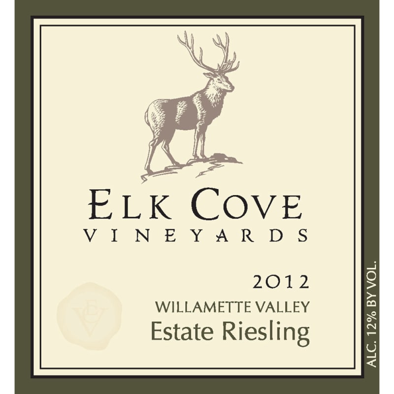 Elk Cove Estate Willamette Valley Riesling 2012 Front Label