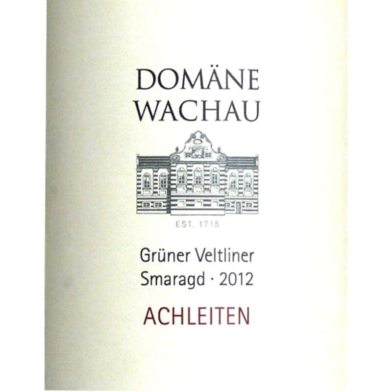 Domane Wachau Achleiten Smaragd Gruner Veltliner 2012 Front Label
