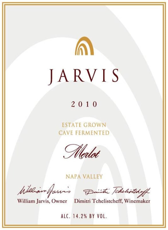 Jarvis Estate Grown Cave Fermented Merlot 2010 Front Label