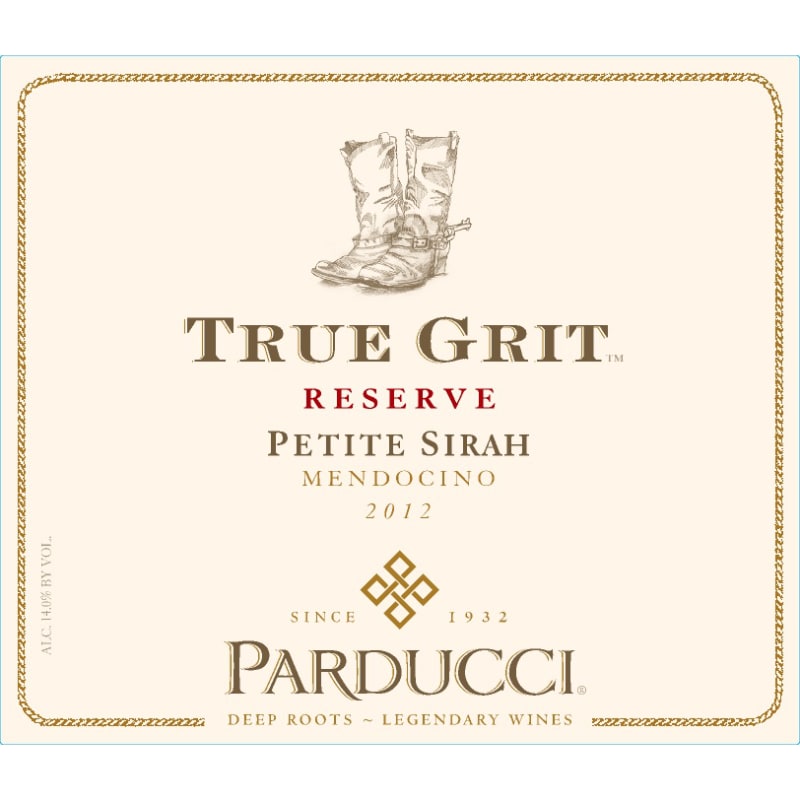 Parducci True Grit Reserve Petite Sirah 2011 Front Label