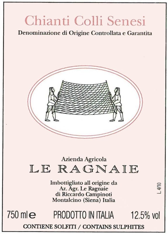 Le Ragnaie Chianti Colli Senesi 2012 Front Label