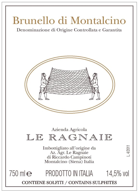Le Ragnaie Brunello di Montalcino 2008 Front Label