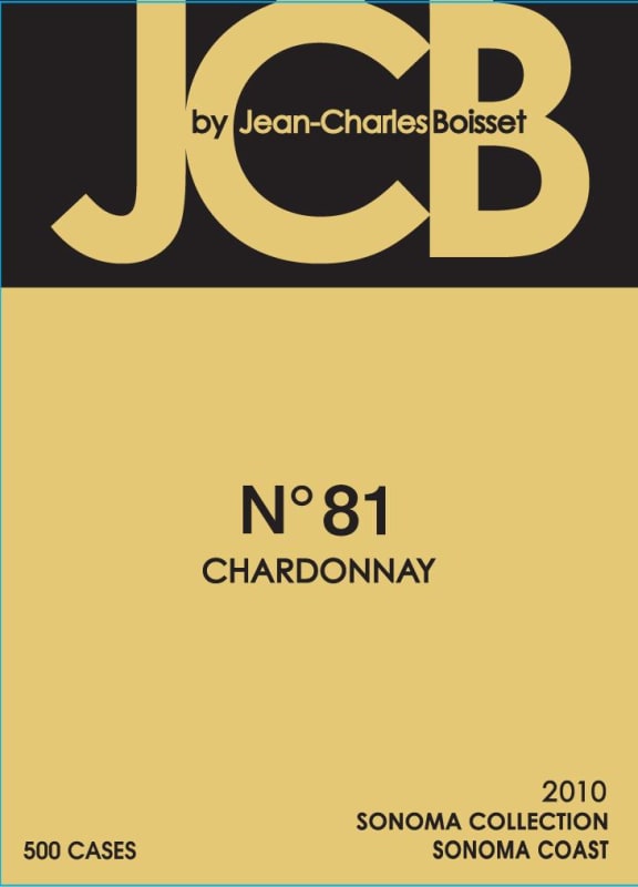 JCB No. 81 Chardonnay 2010 Front Label
