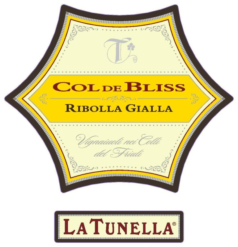 Tunella 'Col de Bliss' Ribolla Gialla 2012 Front Label