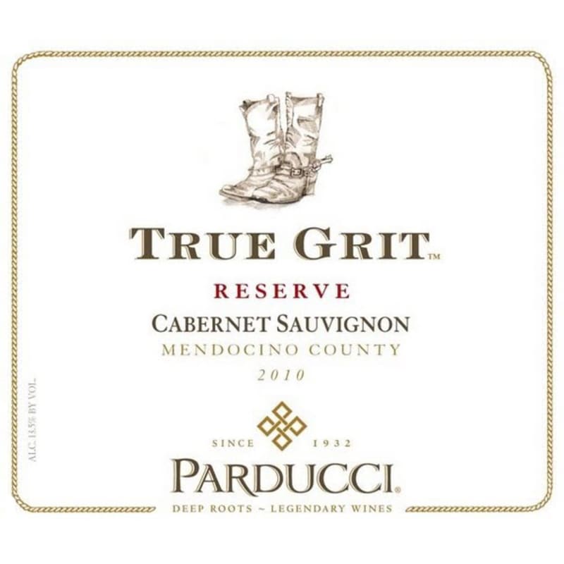 Parducci True Grit Reserve Cabernet Sauvignon 2010 Front Label