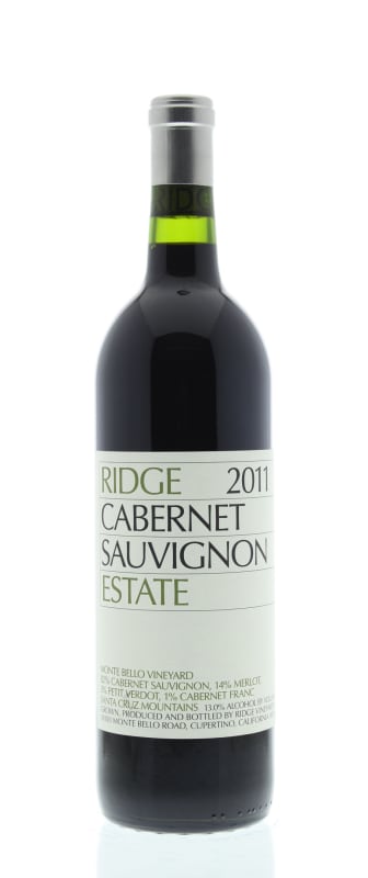 Ridge Estate Cabernet Sauvignon 2011 Front Bottle Shot