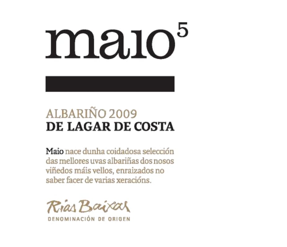 Lagar de Costa Maio 5 Albarino 2009 Front Label
