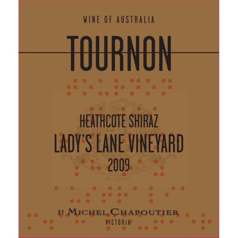 Tournon Lady's Lane Shiraz 2009 Front Label