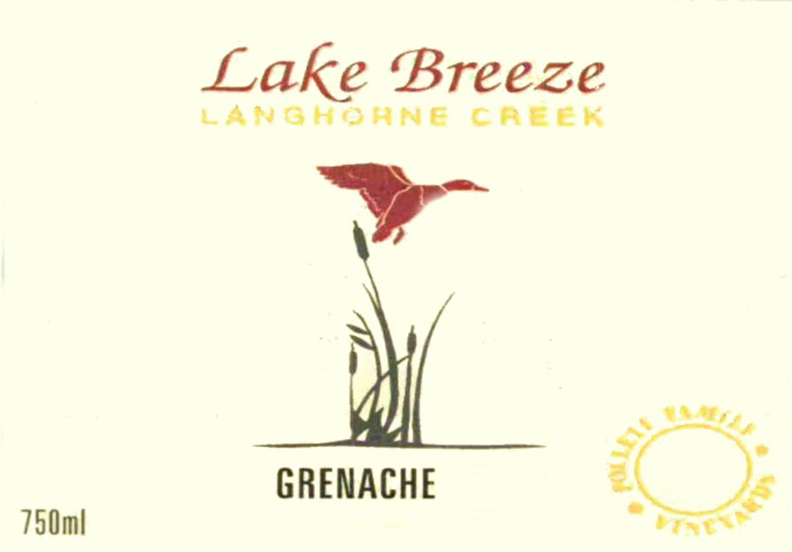 Lake Breeze Grenache 2007 Front Label