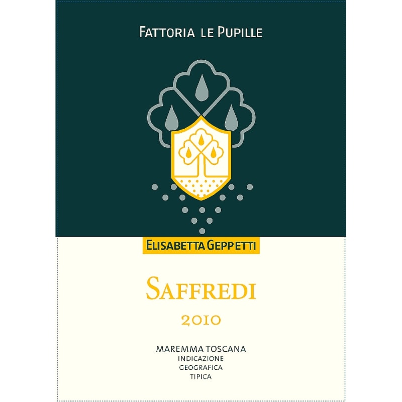 Fattoria Le Pupille Saffredi 2010 Front Label