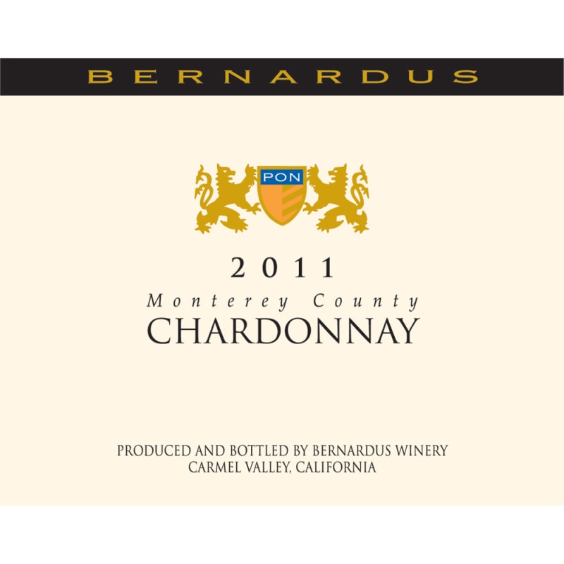 Bernardus Monterey County Chardonnay 2011 Front Label