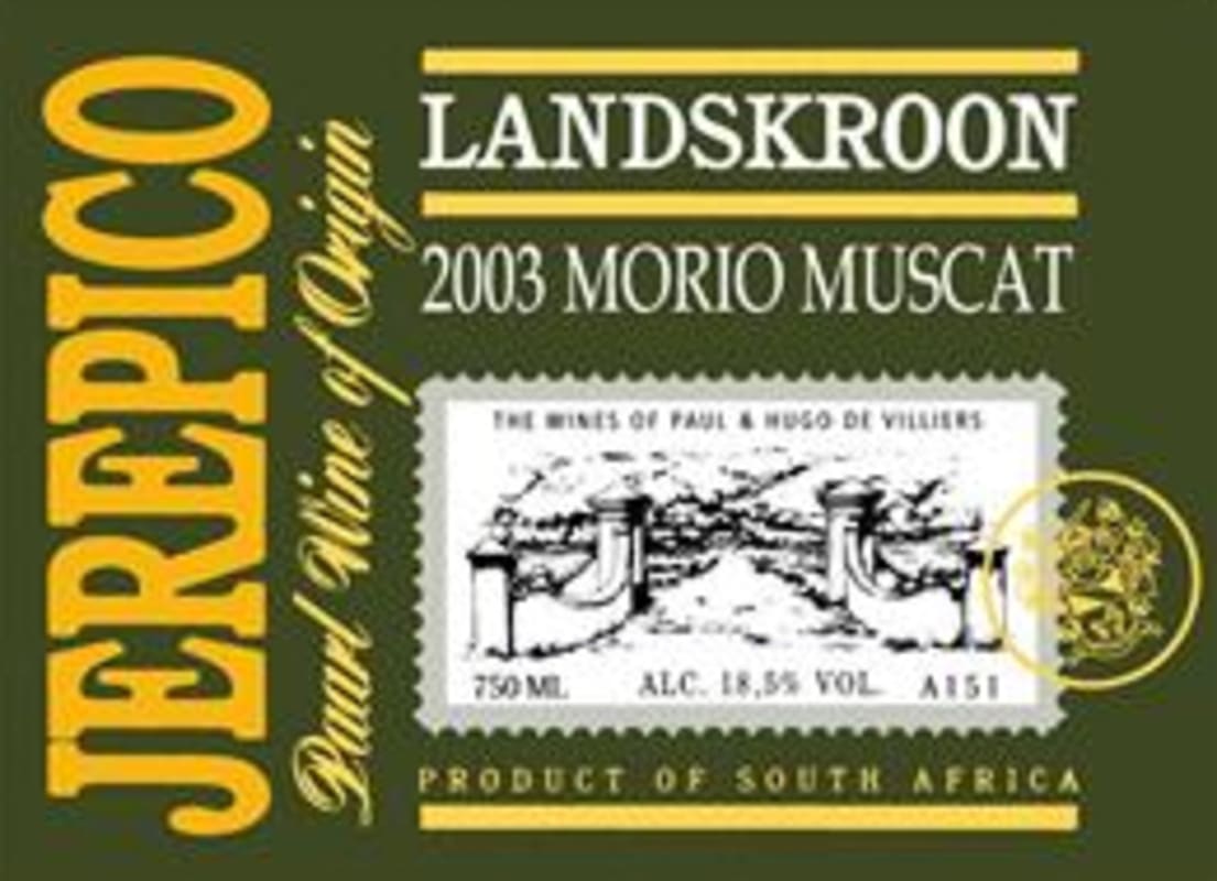 Landskroon Jerepico Morio Muscat 2003 Front Label