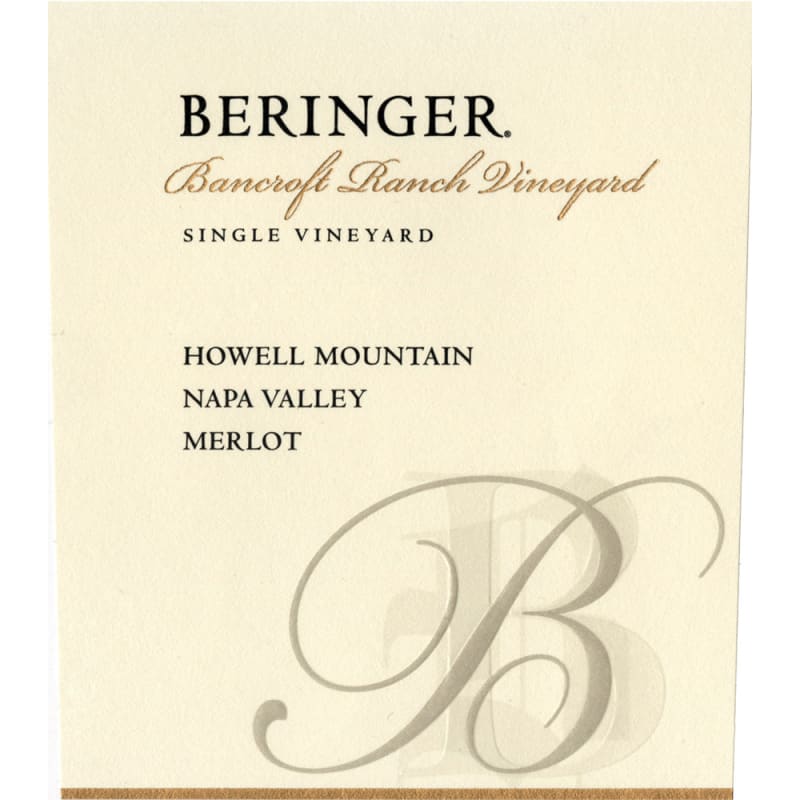 Beringer Bancroft Ranch Merlot 2003 Front Label