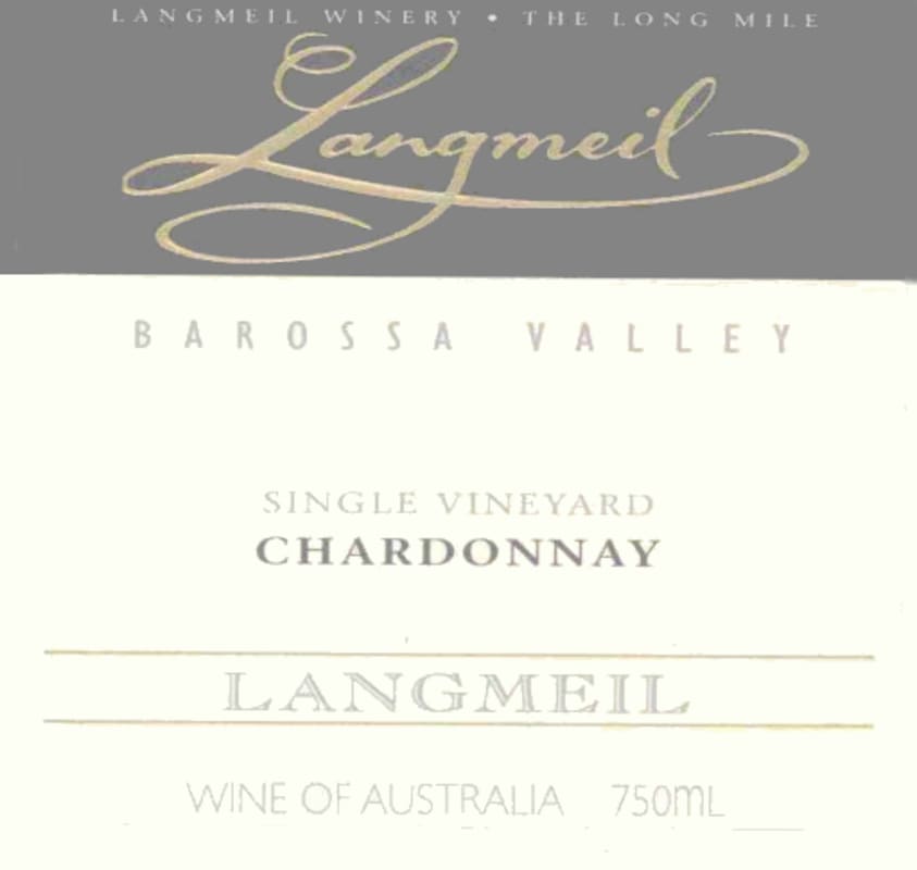 Langmeil Single Vineyard Chardonnay 2012 Front Label