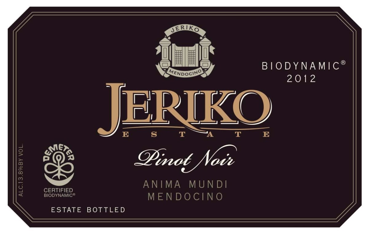 Jeriko Estate Anima Mundi Pinot Noir 2012 Front Label