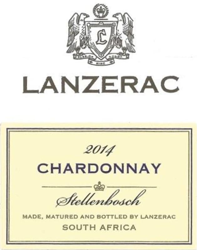 Lanzerac Chardonnay 2014 Front Label