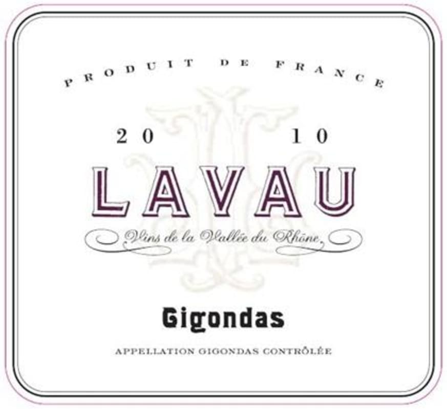 Lavau Gigondas 2010 Front Label