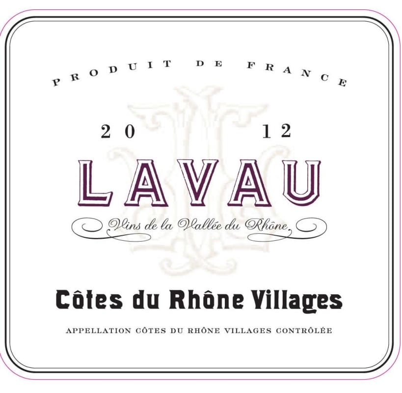 Lavau Cotes du Rhone 2012 Front Label