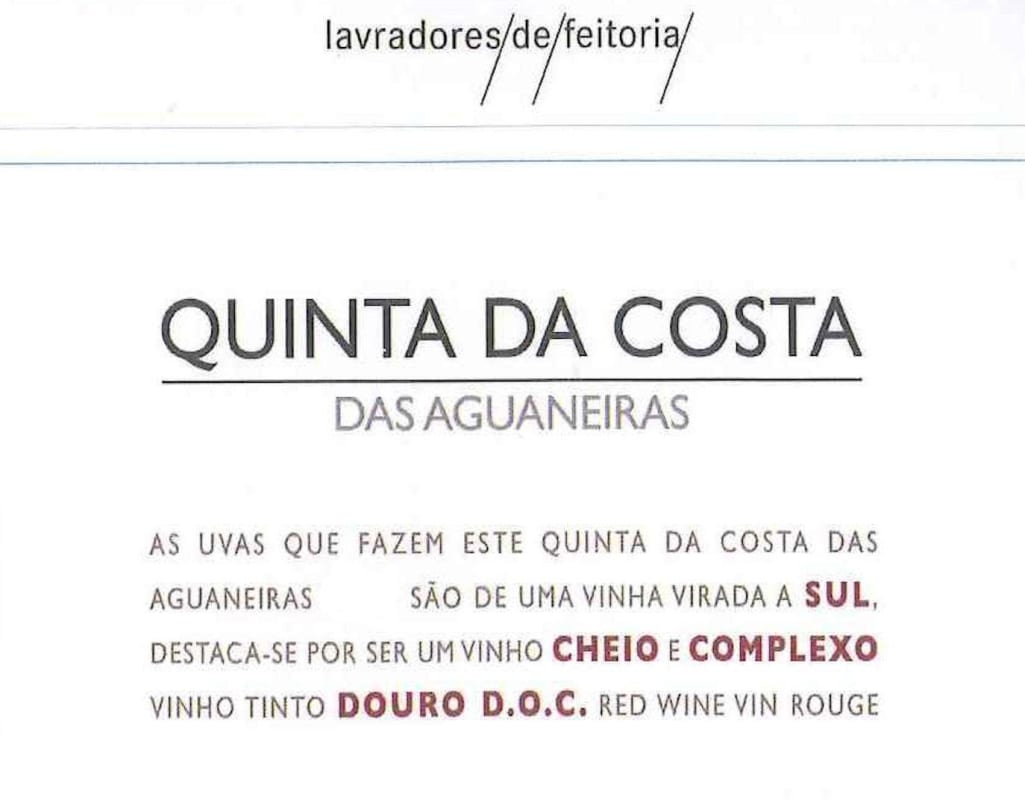 Lavradores de Feitoria Quinta da Costa das Aguaneiras 2008 Front Label