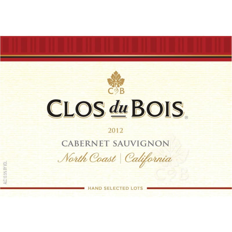 Clos du Bois North Coast Cabernet Sauvignon 2012 Front Label