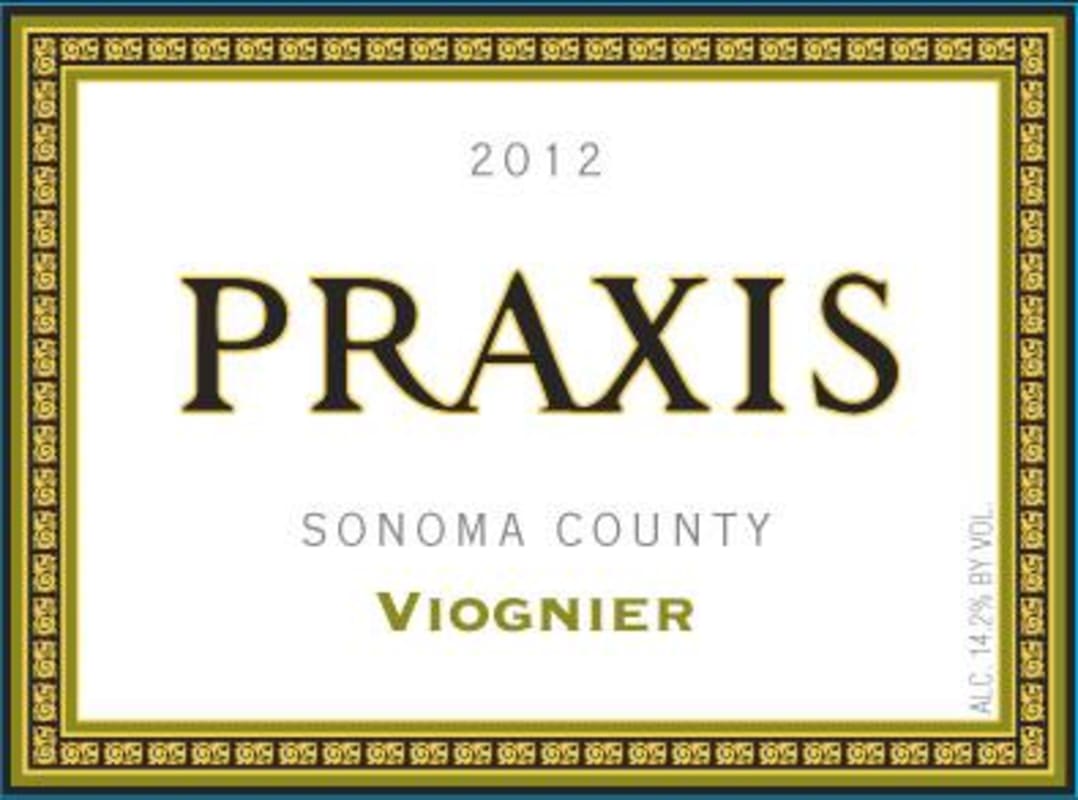 Praxis Cellars Viognier 2012 Front Label