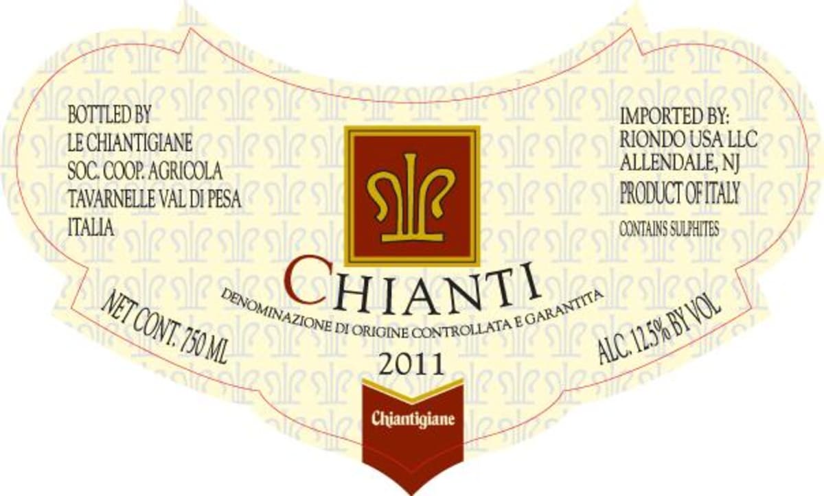 Le Chiantigiane Chianti 2011 Front Label